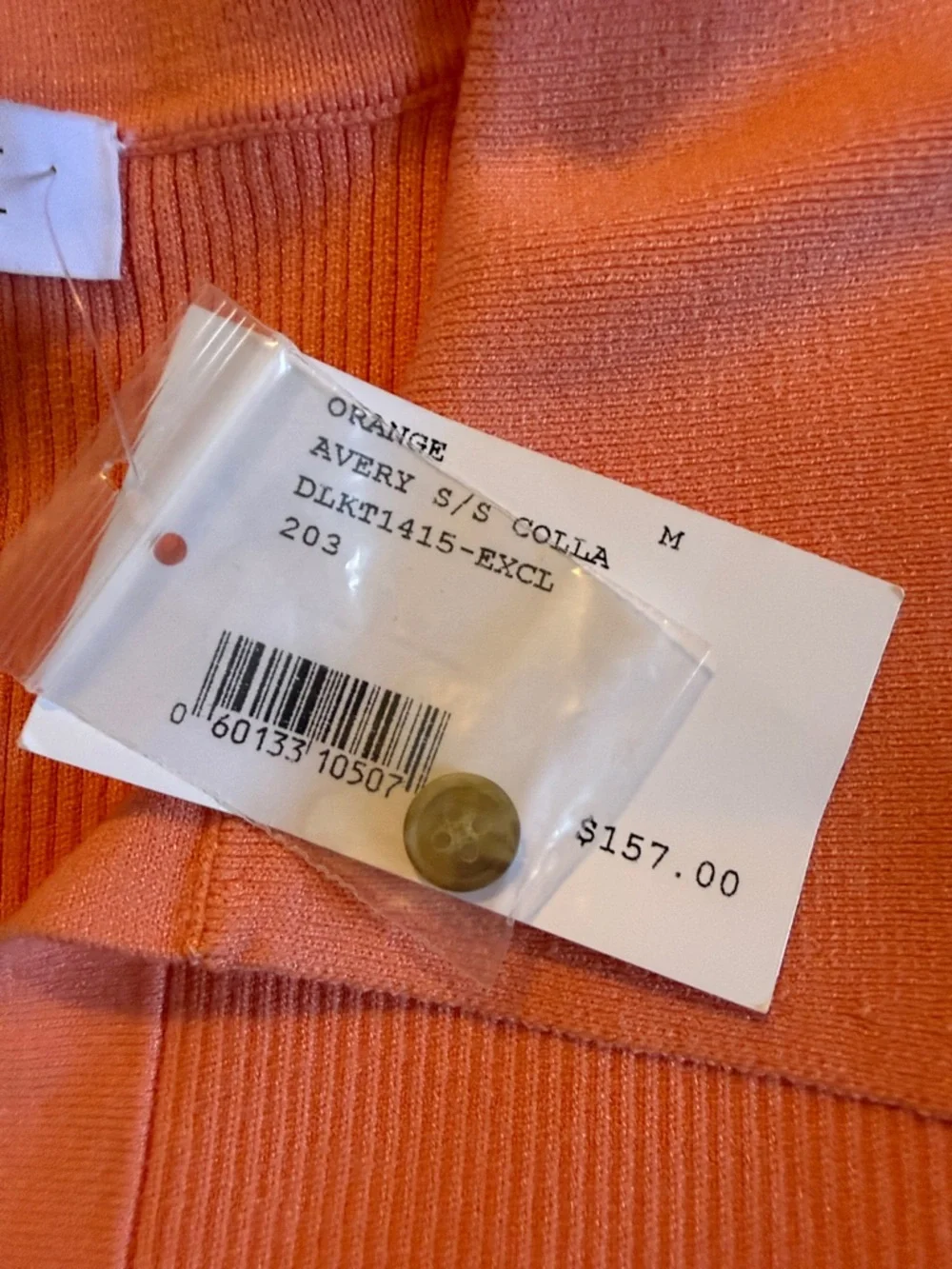 Intermix Coral Ribbed Button-Up Top with Collar - Picture 4 of 4